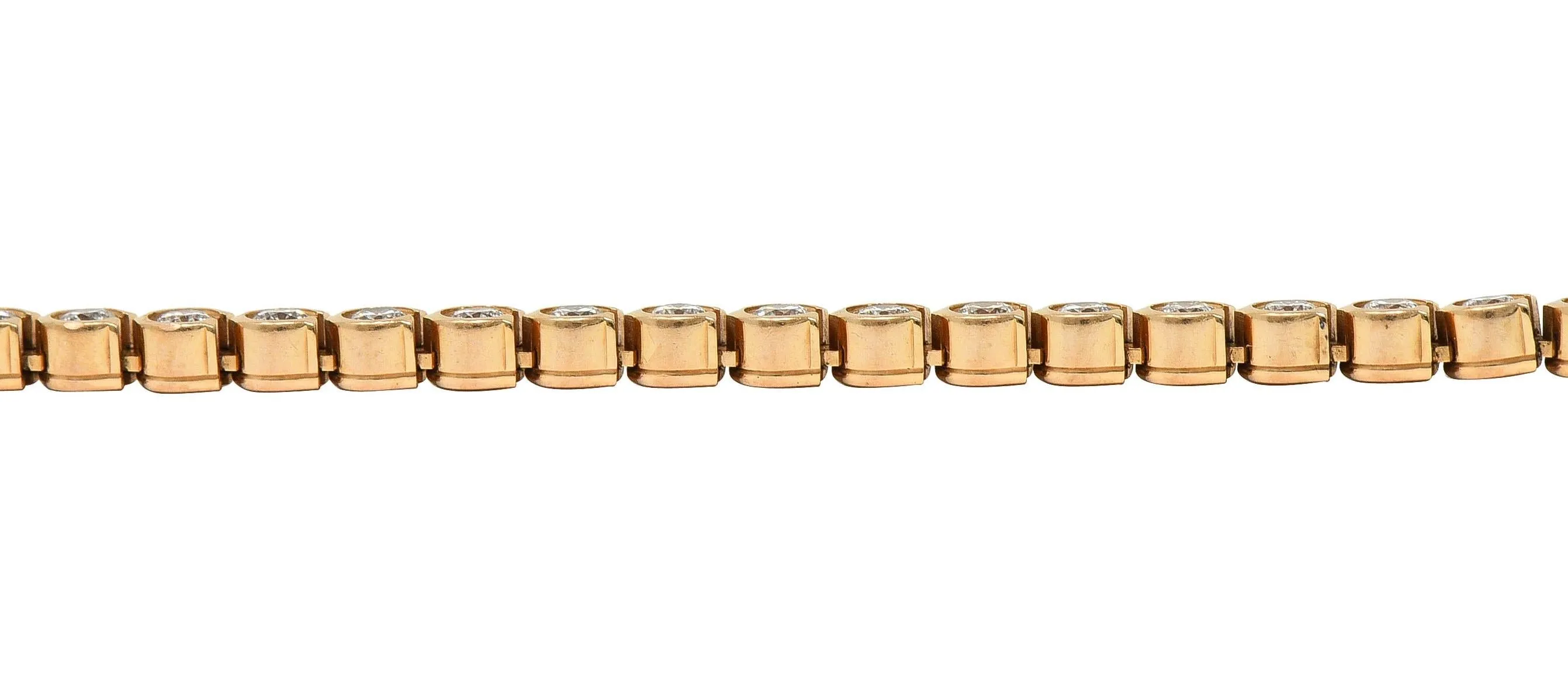 Cartier 2.54 CTW Diamond 18 Karat Rose Gold C De Cartier Line Bracelet