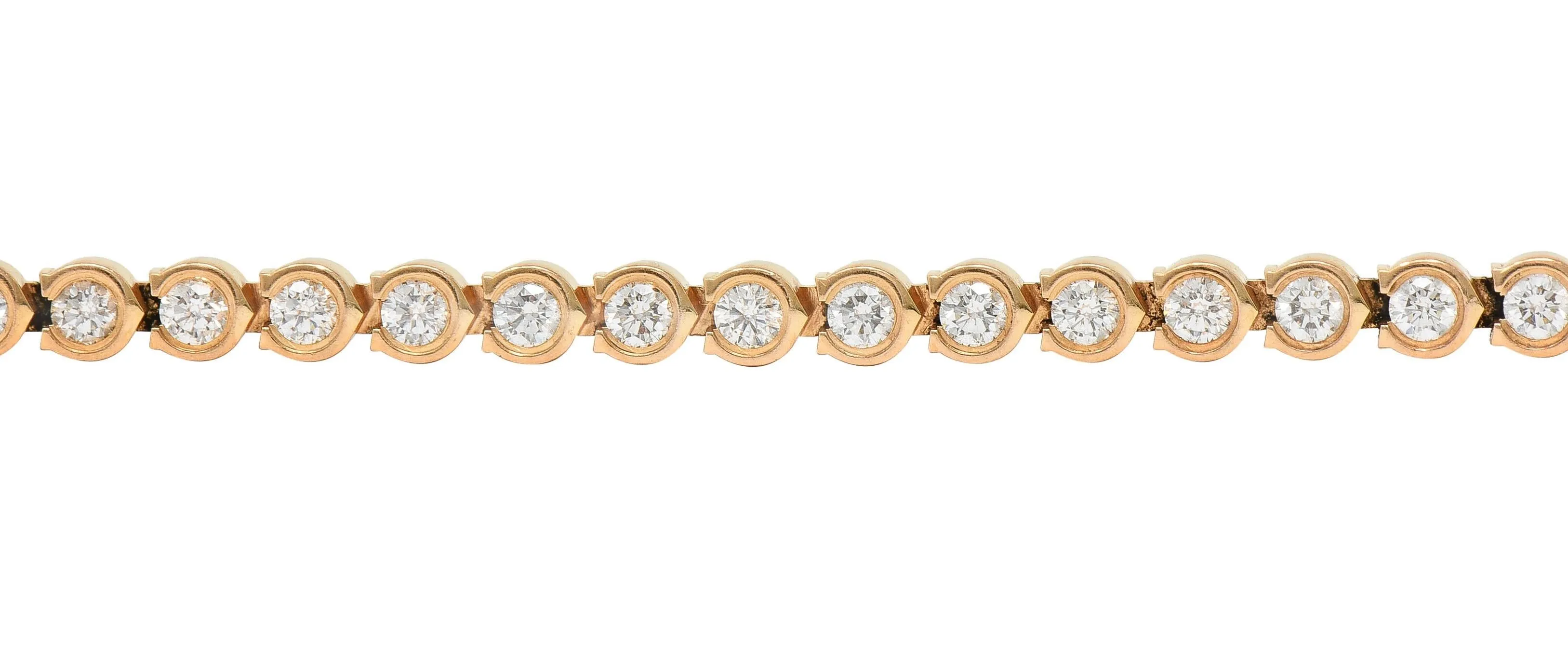 Cartier 2.54 CTW Diamond 18 Karat Rose Gold C De Cartier Line Bracelet