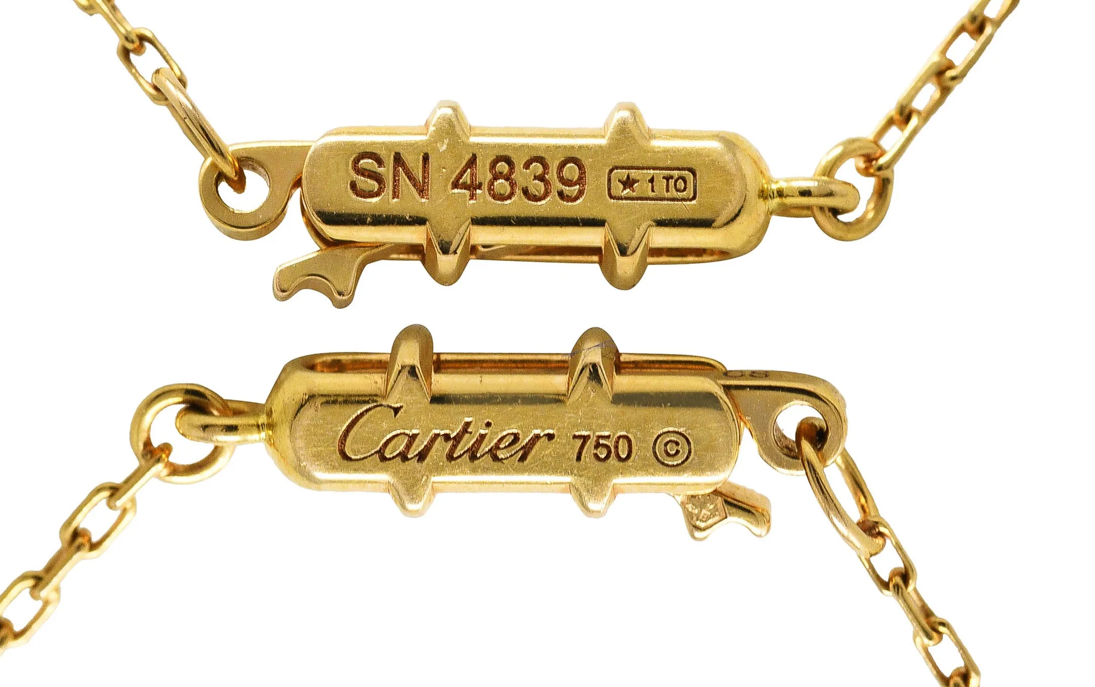 Cartier Diamond 18 Karat Yellow Gold C De Cartier Station Necklace