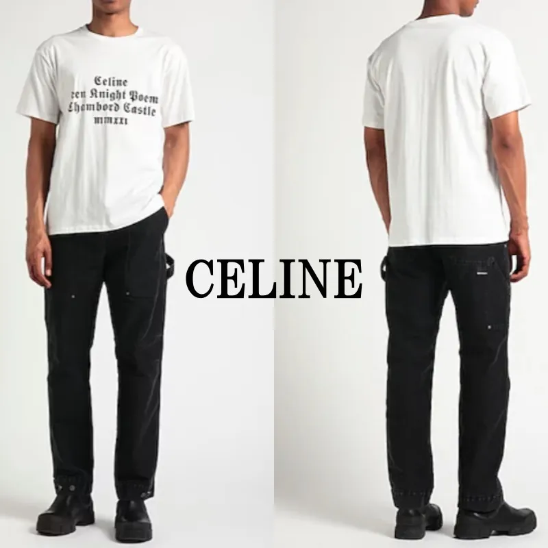 CELINE  |Crew Neck Cotton Short Sleeves Logo Luxury