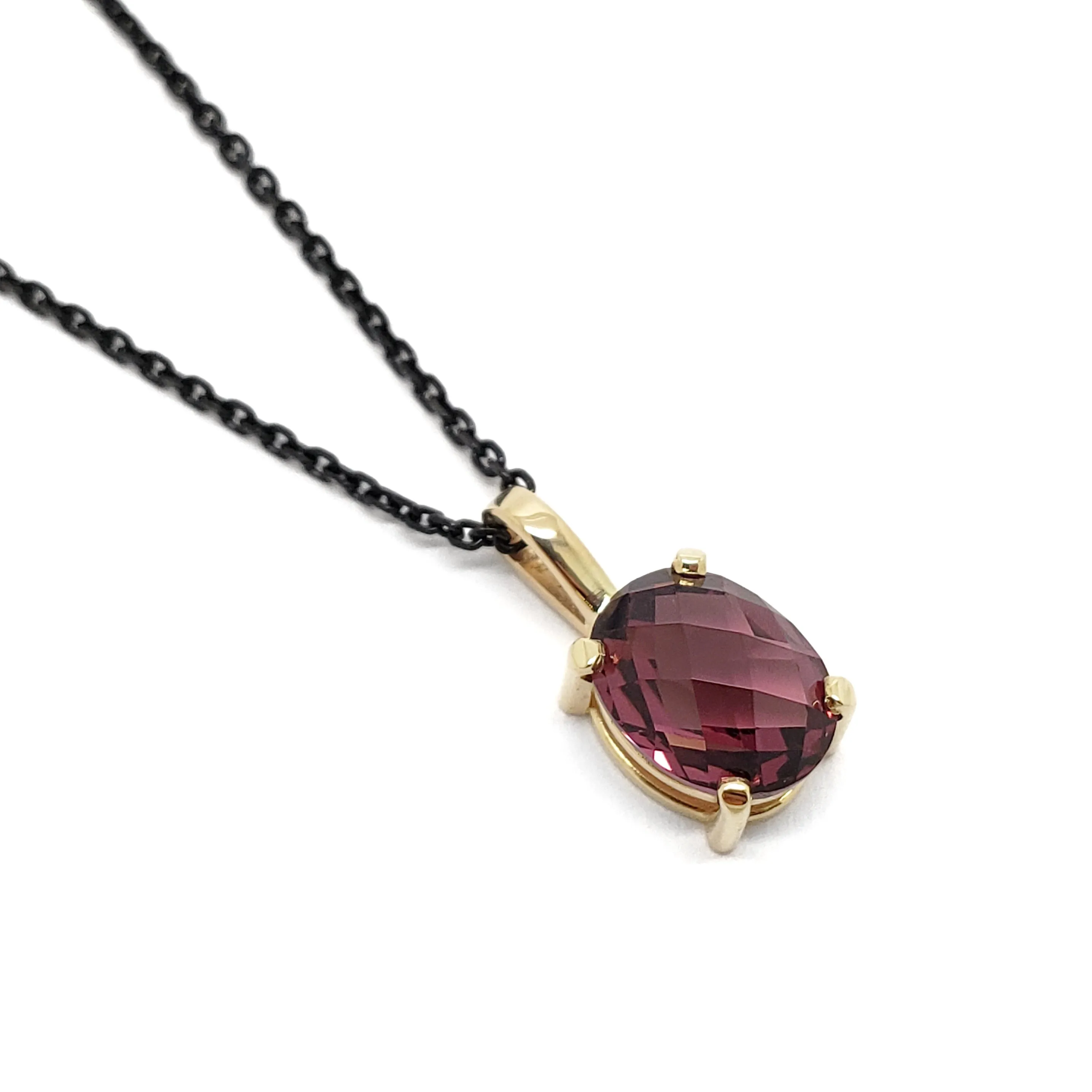 Checkerboard Garnet Pendant