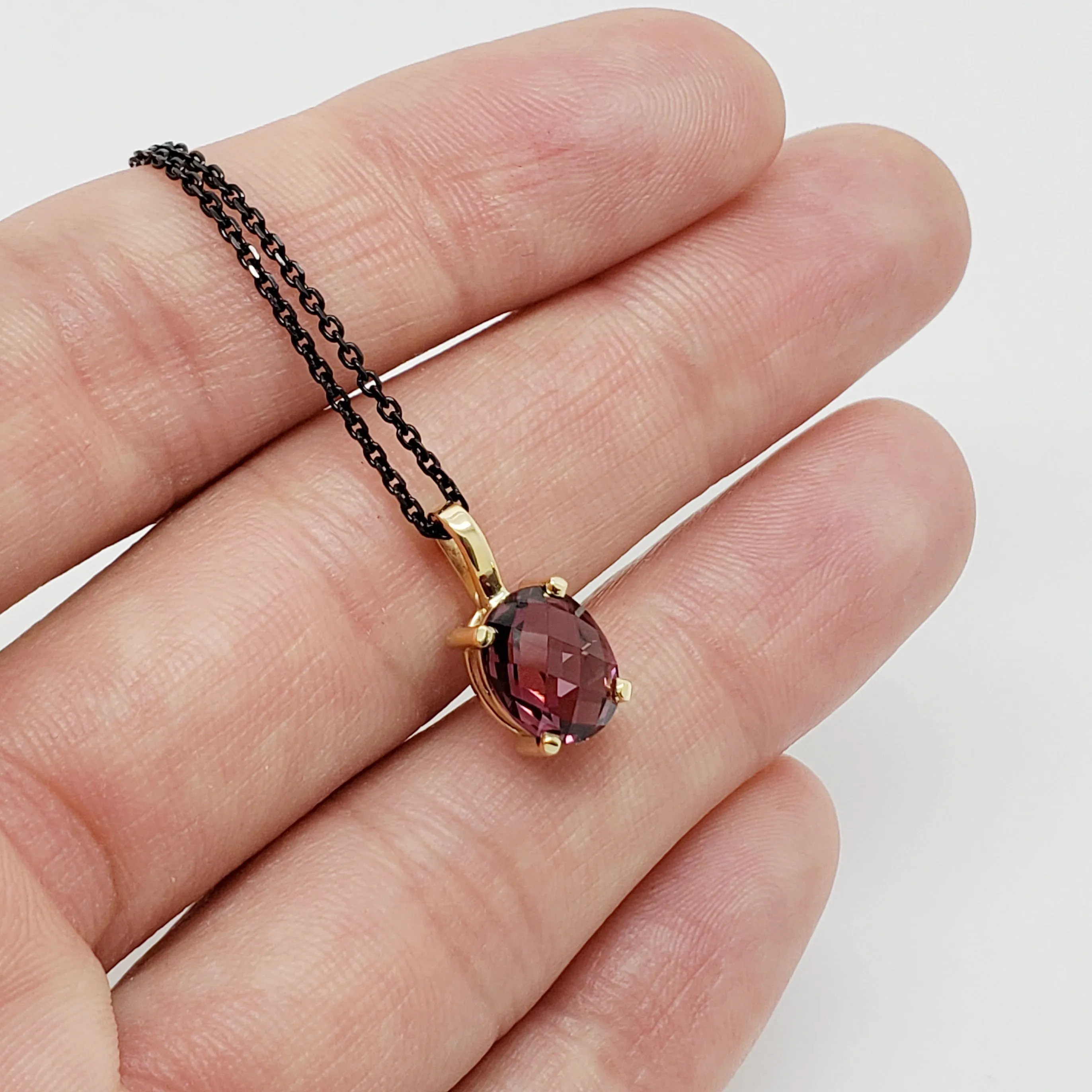 Checkerboard Garnet Pendant