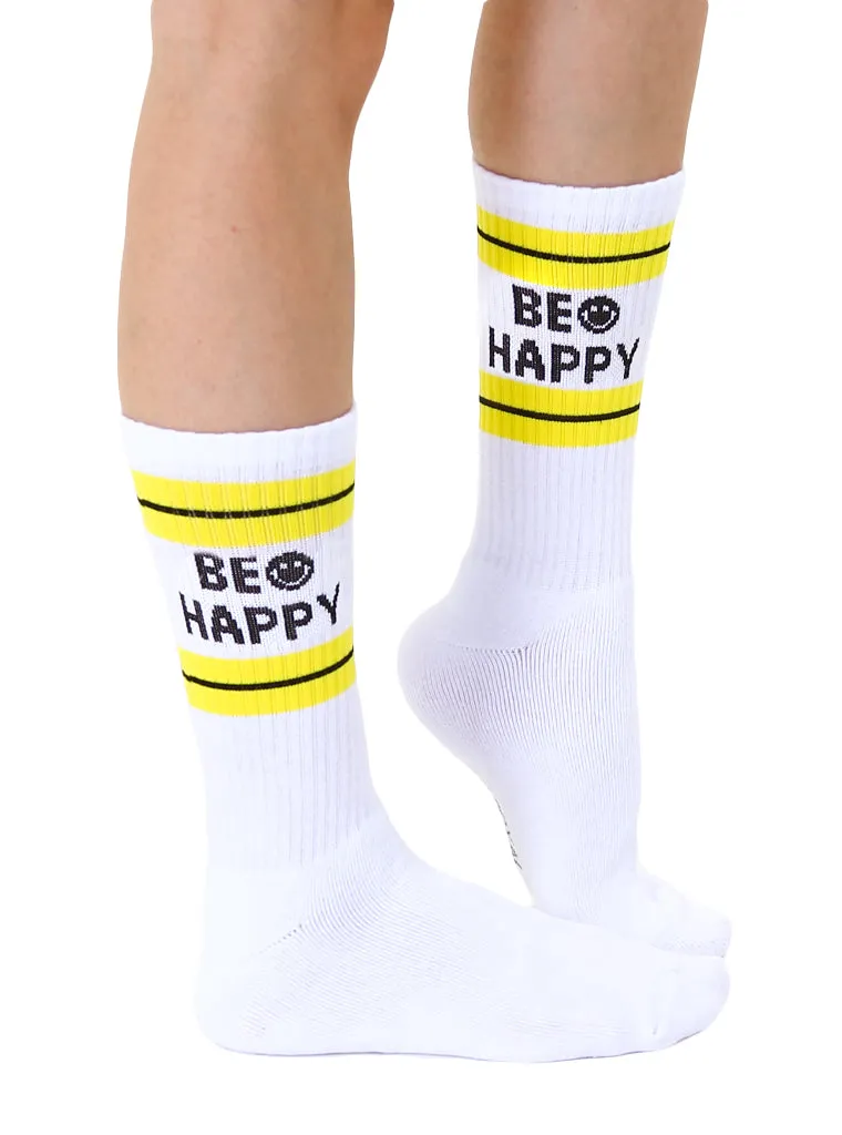 Classic Crew Socks - Be Happy