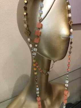 Coral /Crystal necklace