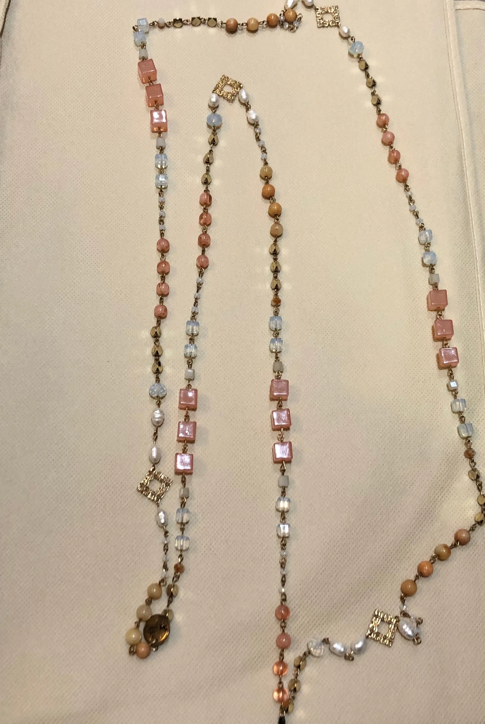 Coral /Crystal necklace