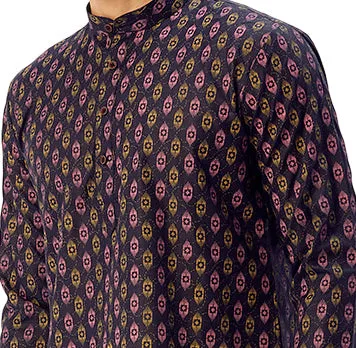 Cotton Traditional Festival Kurta Pyjama Wear India Apparel (Navy Blue)