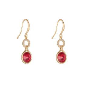 Crystal & Garnet Drop Earrings- Knight & Day Jewllery