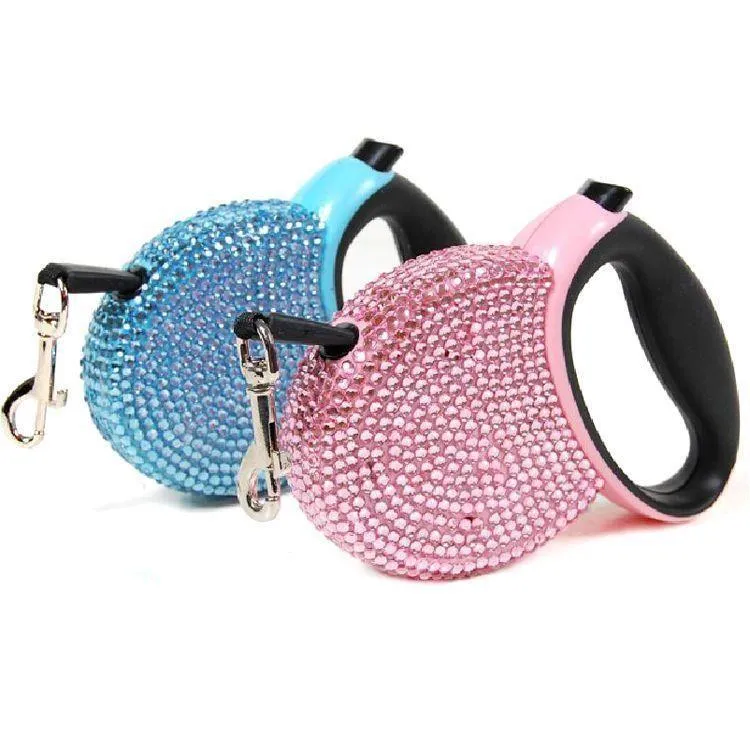 Crystal Bling Retractable Dog Leash