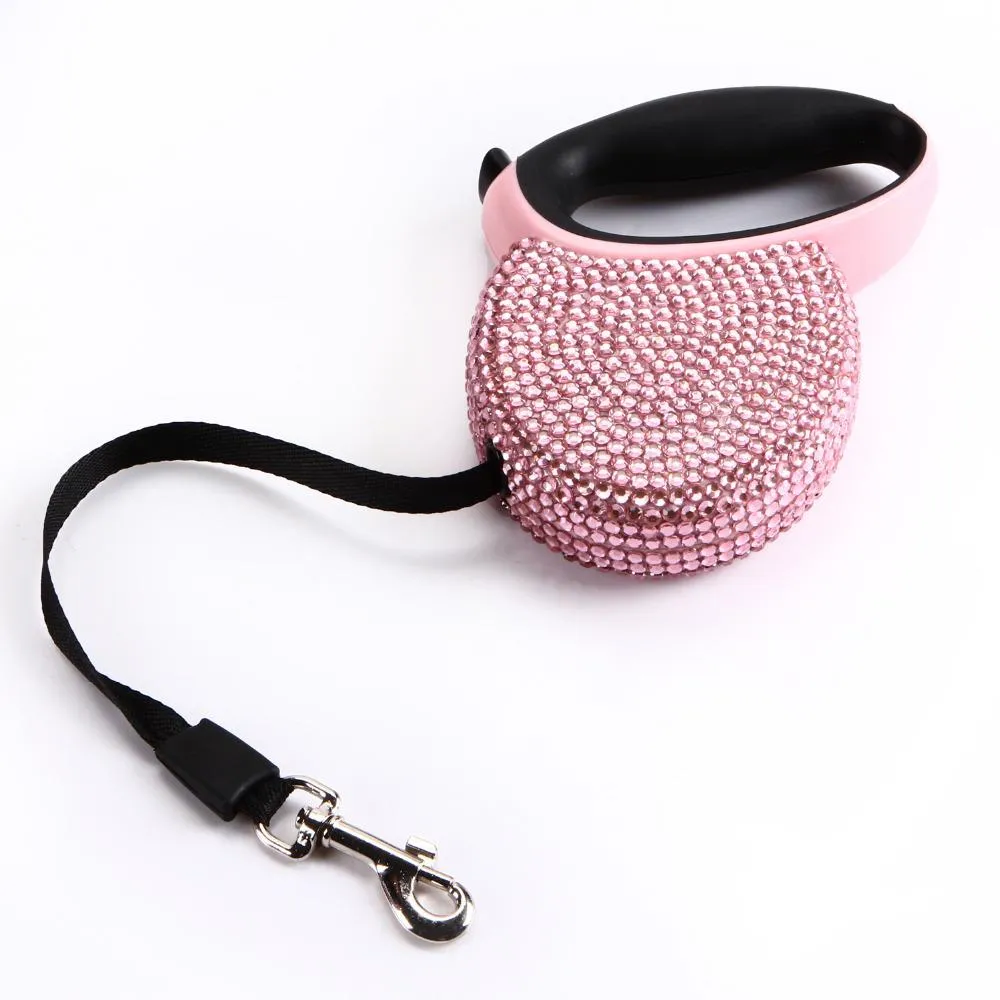 Crystal Bling Retractable Dog Leash