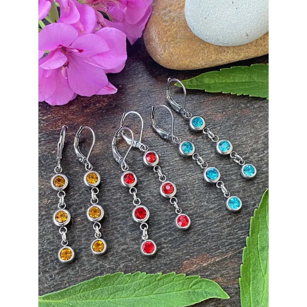 CRYSTAL CHANNEL EARRINGS