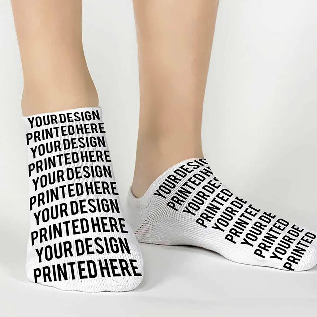 Design Custom FULL PRINT Design No-Show Socks - Small