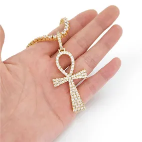 Designer Ankh Cross Hip Hop Bling Bling Pendant