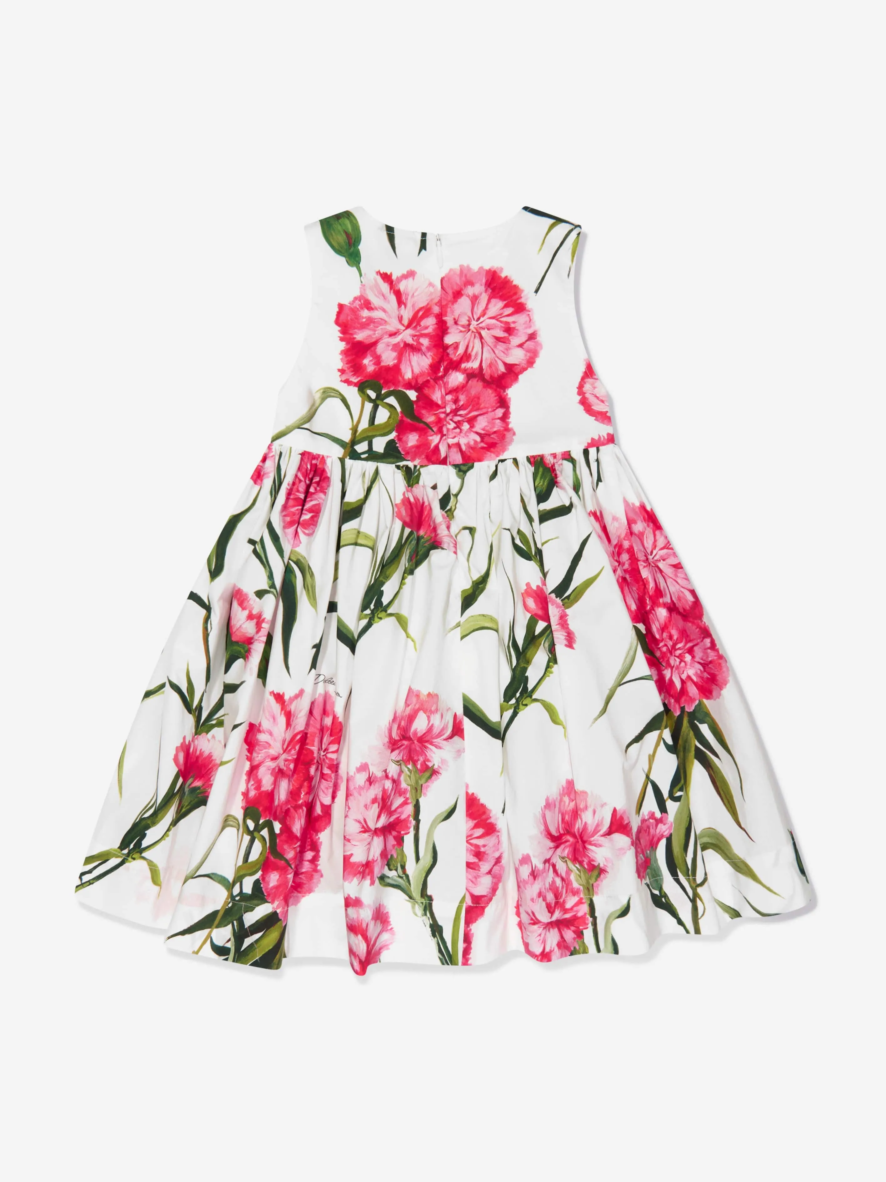 Dolce & Gabbana Kids - Baby Girls Sleeveless Carnation Dress in White | Childsplay Clothing