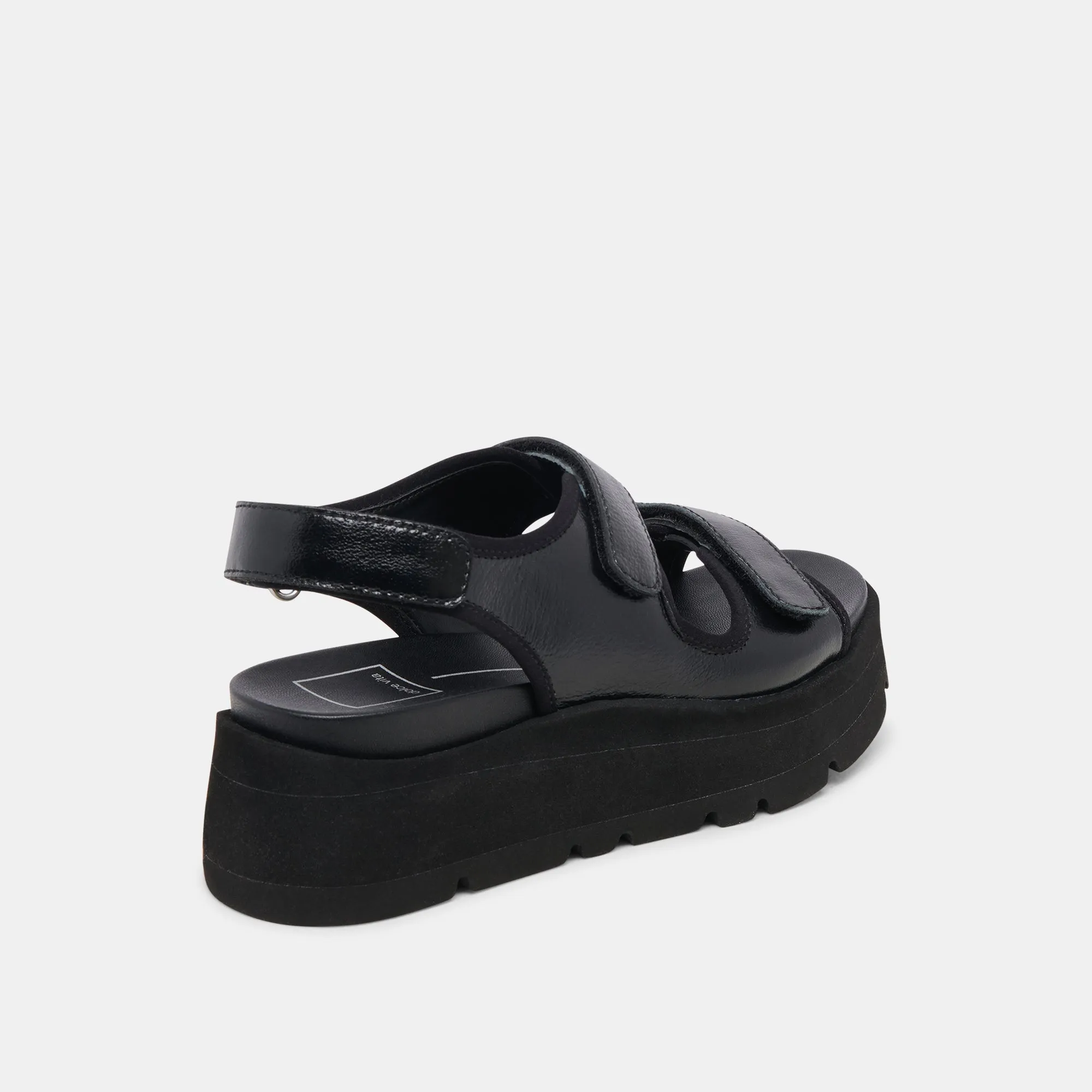 DUBAI SANDALS MIDNIGHT CRINKLE PATENT