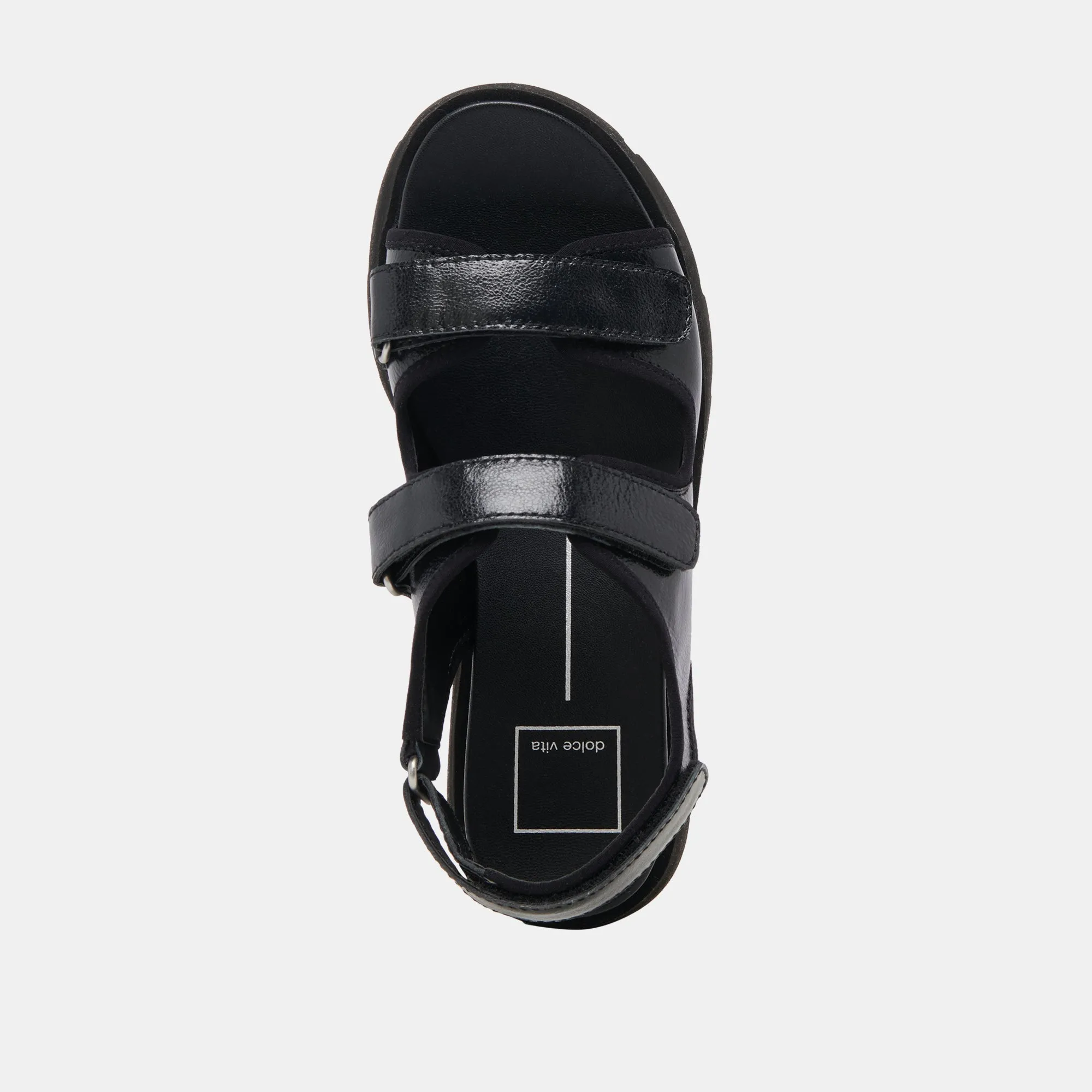 DUBAI SANDALS MIDNIGHT CRINKLE PATENT