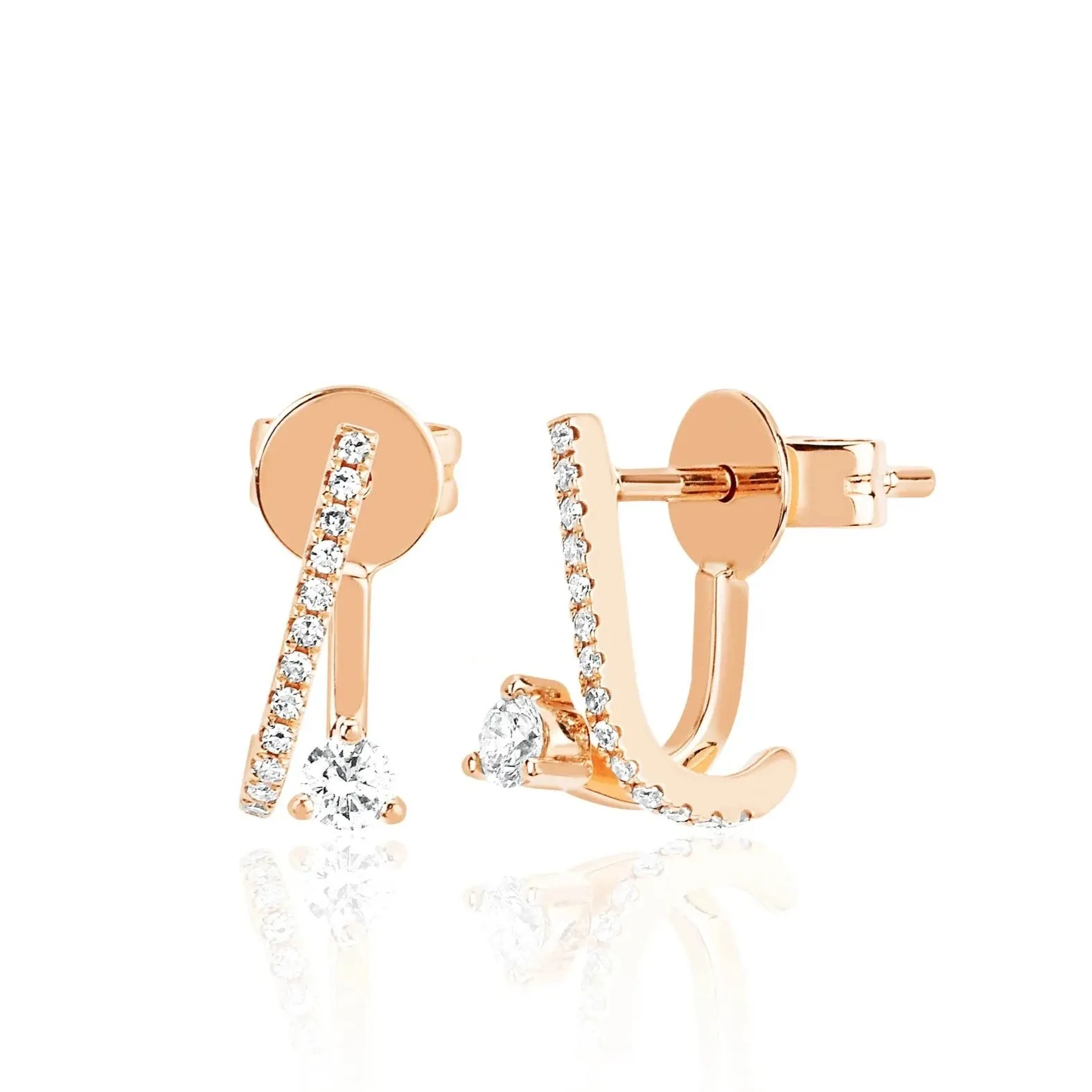 EF Collection - 14K Prong Set Diamond Illusion Stud Earrings