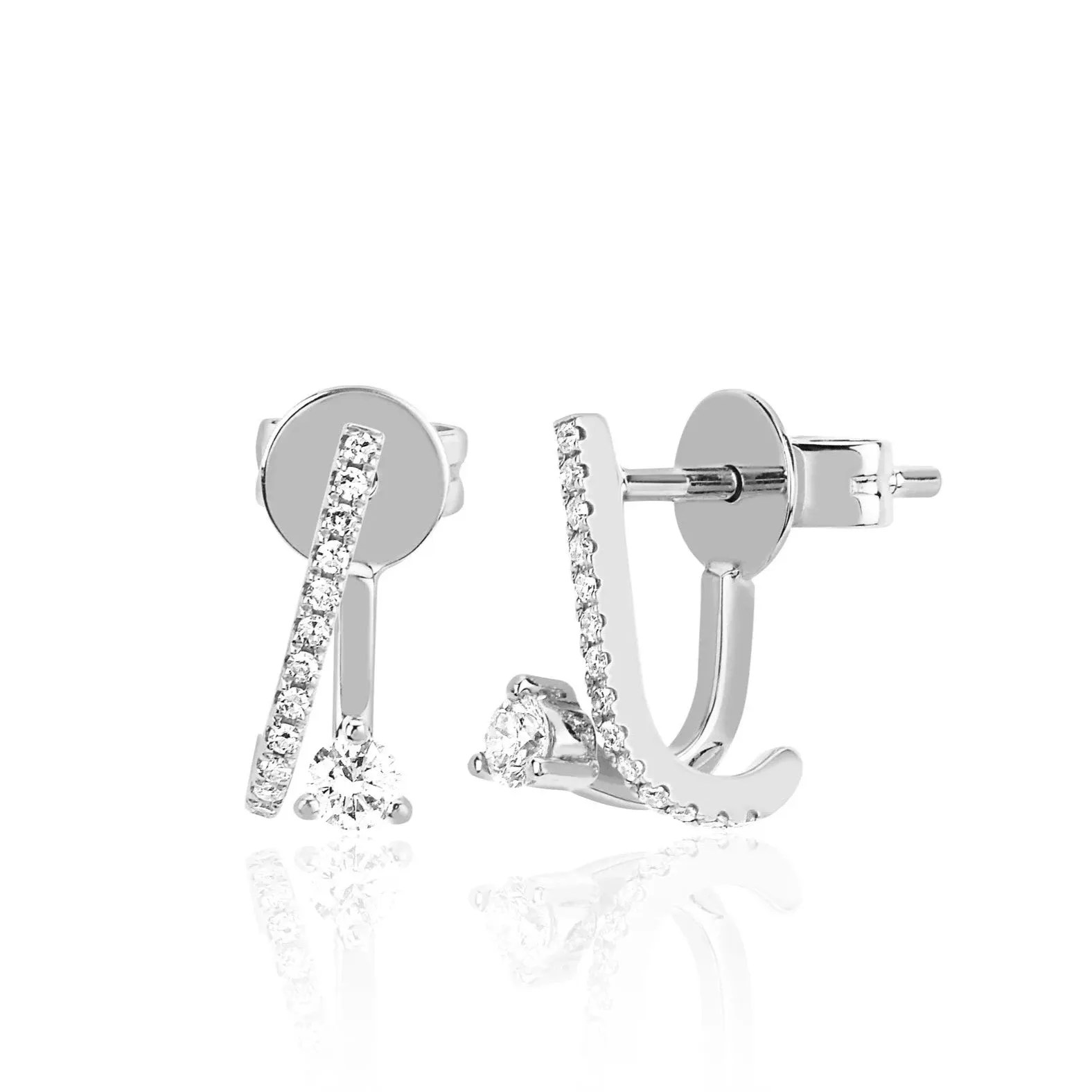 EF Collection - 14K Prong Set Diamond Illusion Stud Earrings