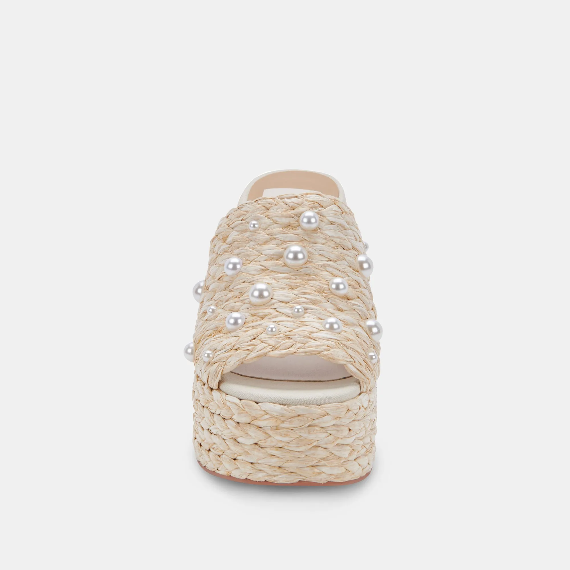 ELORA PEARL HEELS LT NATURAL RAFFIA