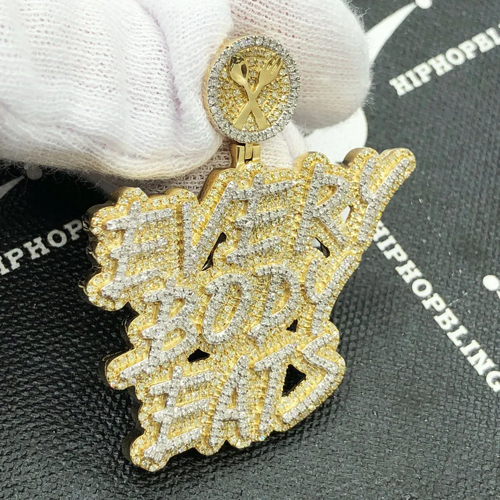 Everybody Eats Diamond Pendant 2.30cttw 10K Yellow Gold