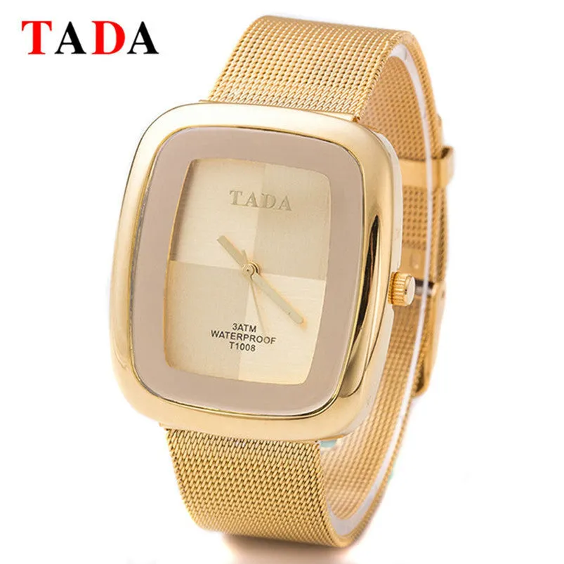 Famous Watches TADA Lady Wristwatch Women Mesh steel rose gold bracelet Watch Fast shipping Feida