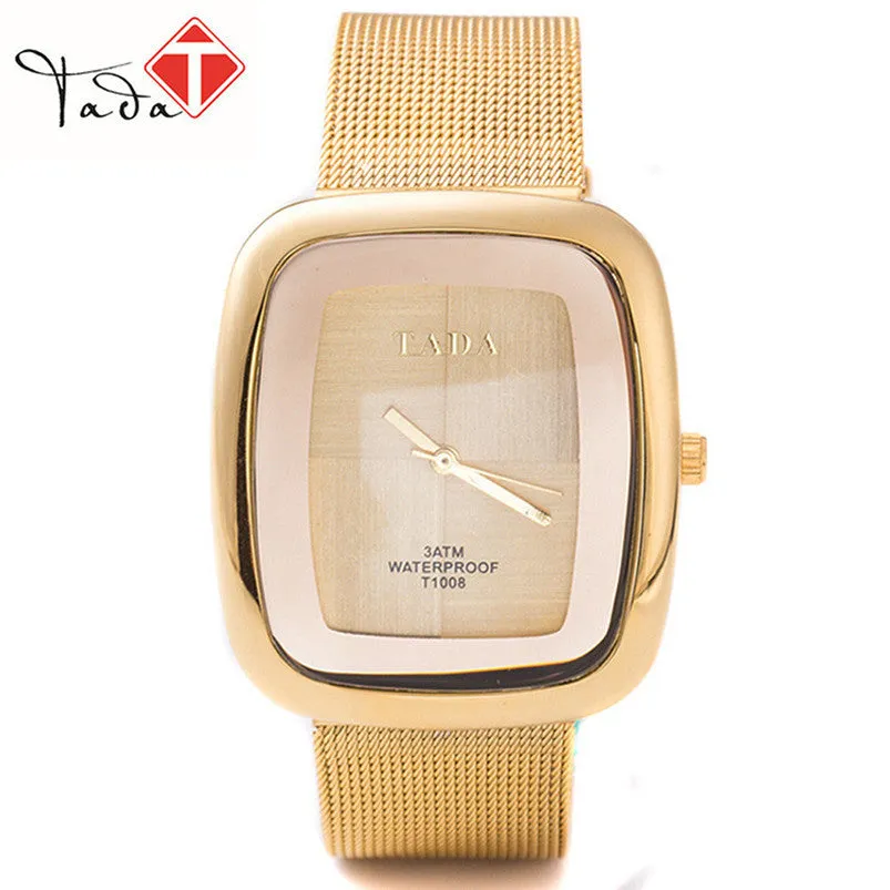 Famous Watches TADA Lady Wristwatch Women Mesh steel rose gold bracelet Watch Fast shipping Feida