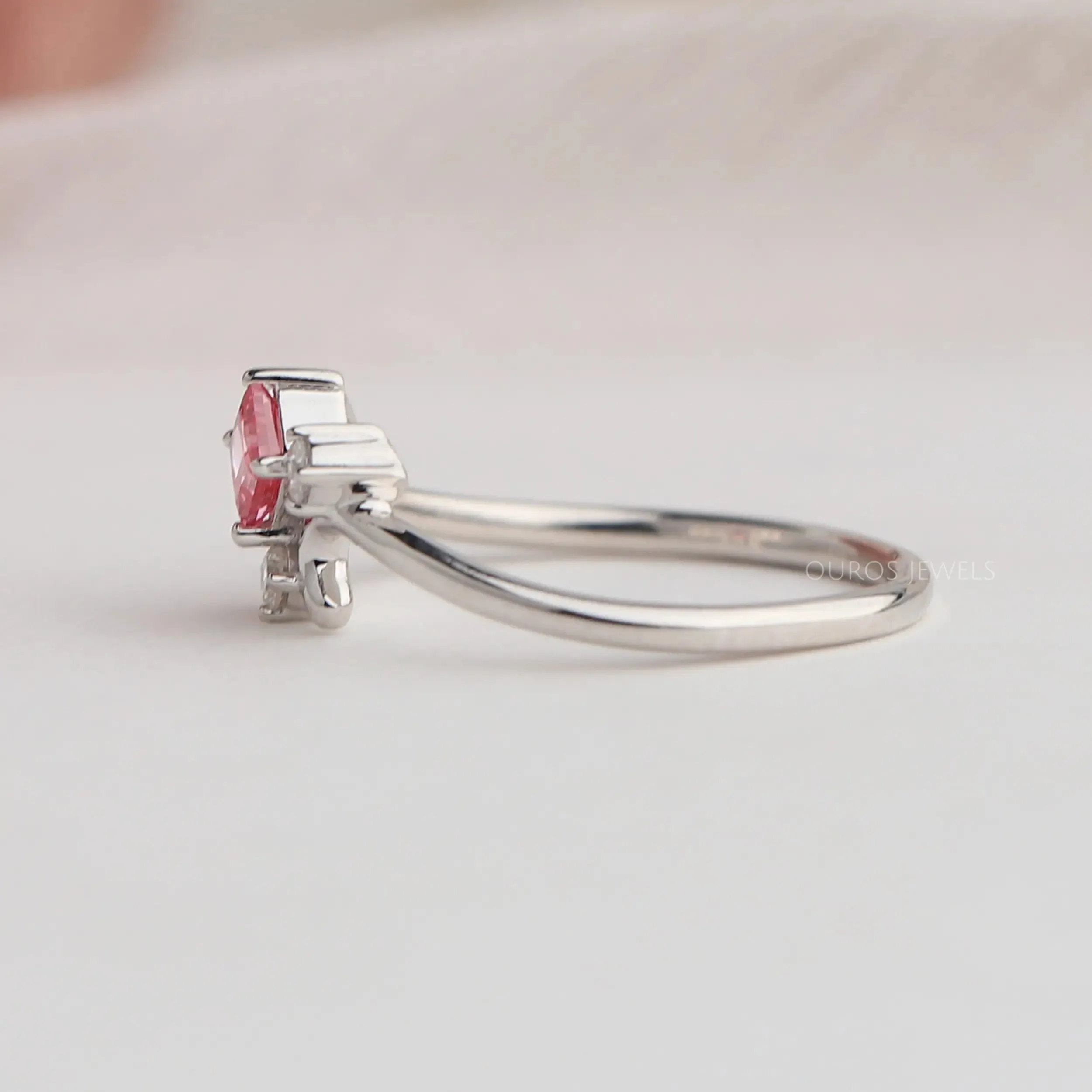 Fancy  Pink Princess Diamond Dainty Rings