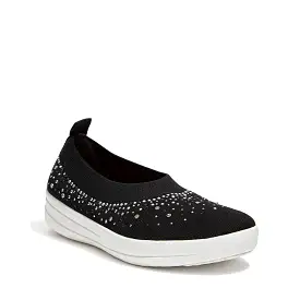 Fit-Flop Uberknit Ombre Crystal Ballerinas Black    