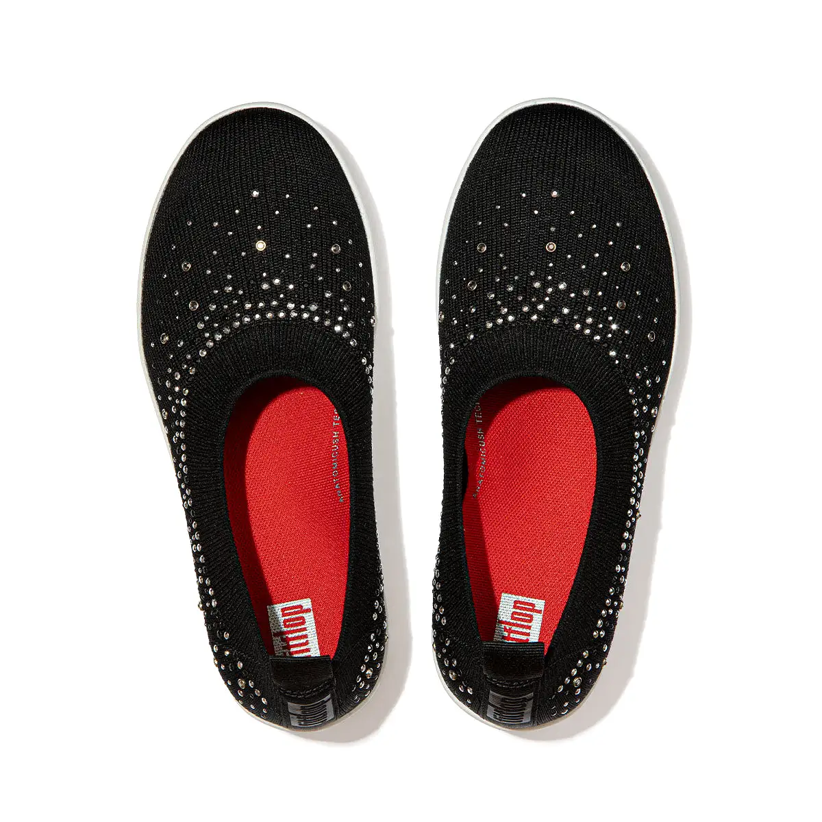 Fit-Flop Uberknit Ombre Crystal Ballerinas Black    