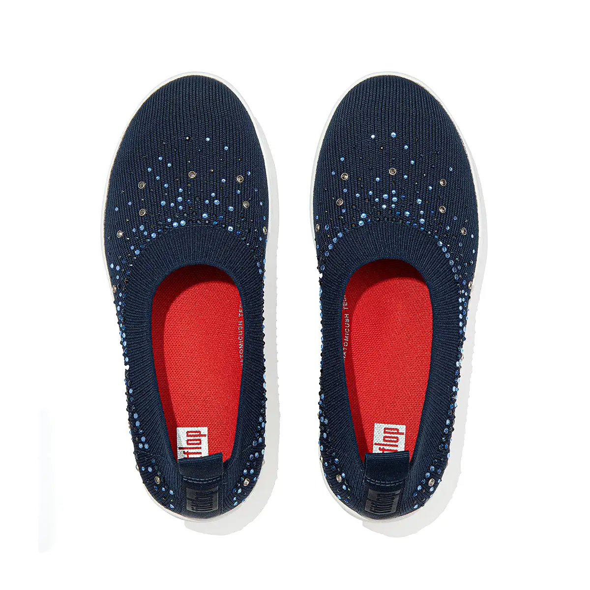 Fit-Flop Uberknit Ombre Crystal Ballerinas Midnight Navy    