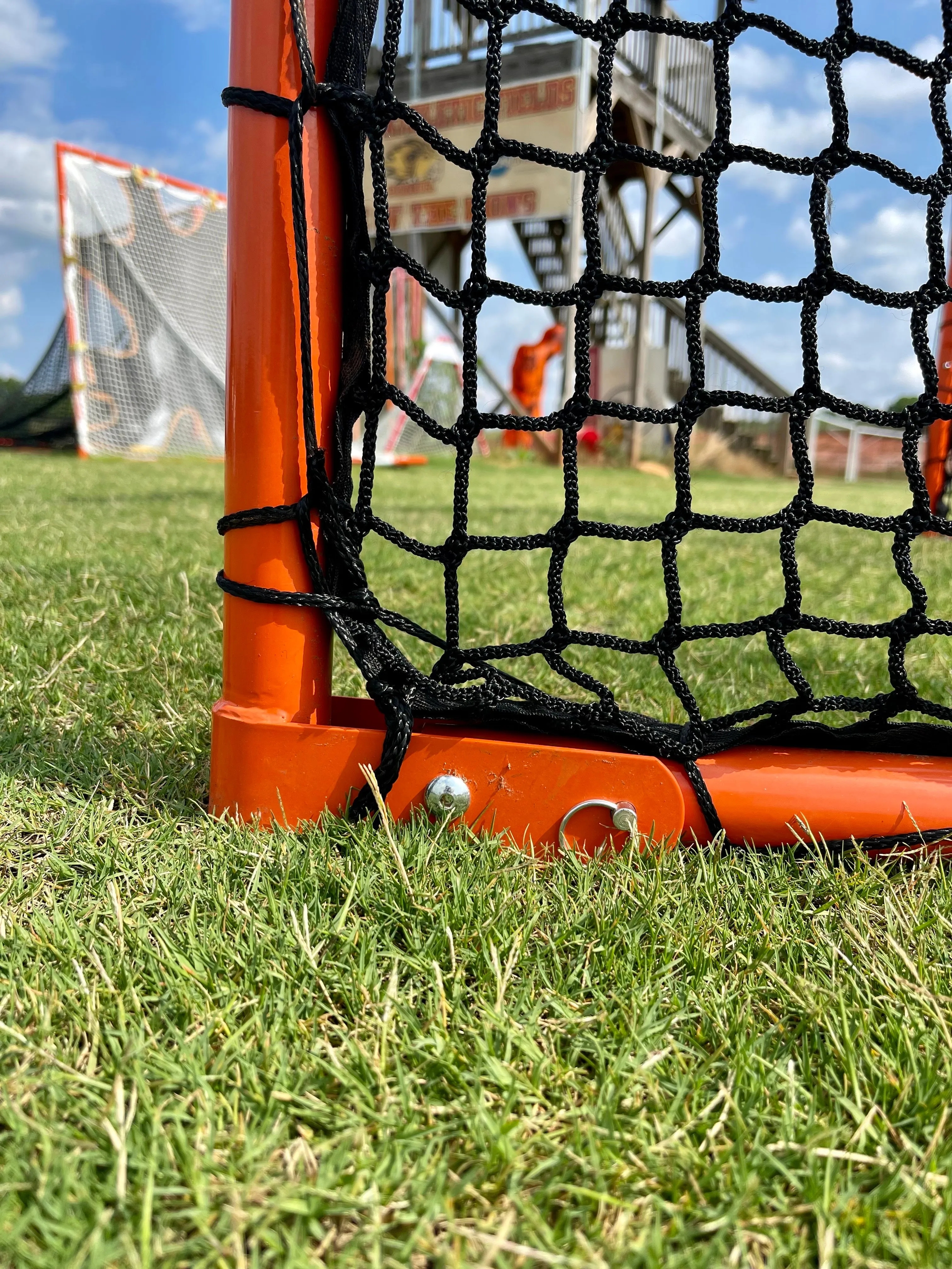 Folding Lacrosse Goal - 30 lbs, 6'x6'x7' by Crankshooter INCLUDED with 4mm, 5mm or 6mm BLACK - FREE Shipping