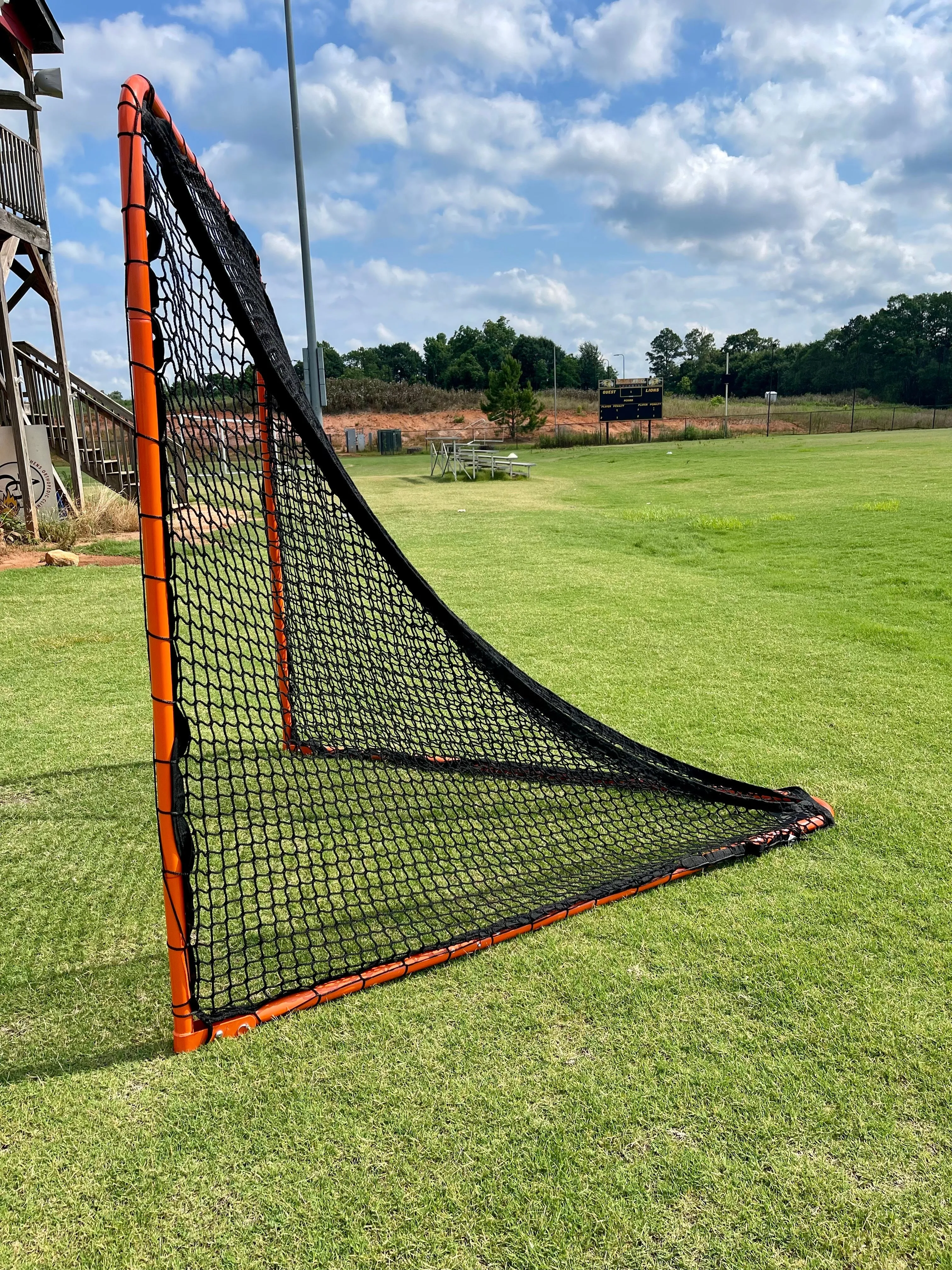 Folding Lacrosse Goal - 30 lbs, 6'x6'x7' by Crankshooter INCLUDED with 4mm, 5mm or 6mm BLACK - FREE Shipping