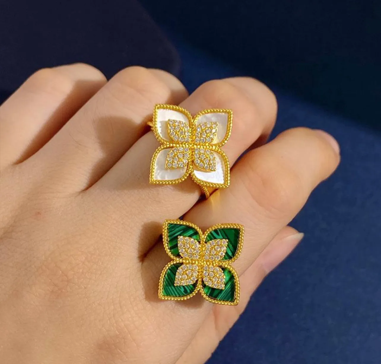 four-petal flower Women Fashion Rings -S4604085