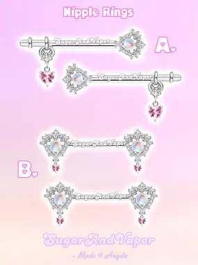 Girly Antique Key Nipple Rings Set