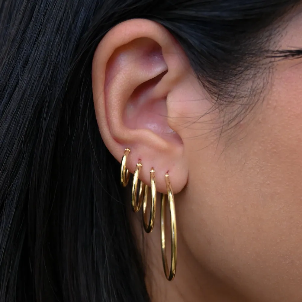 Gold Hinged Hoop Earrings