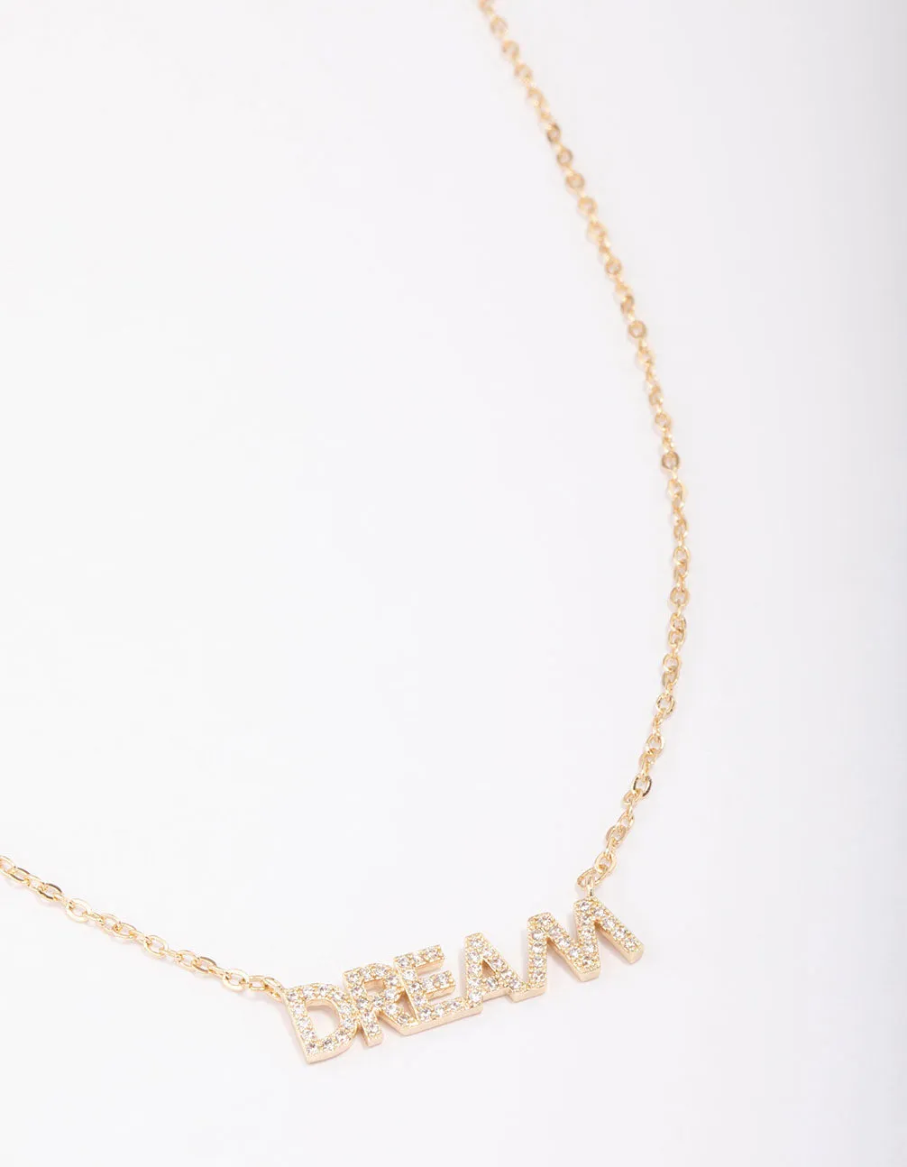 Gold Plated Dream Script Necklace