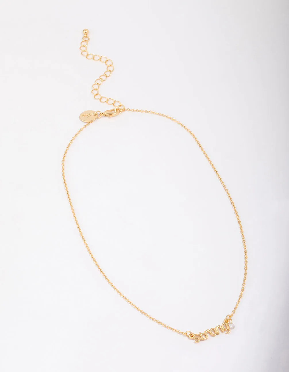 Gold Plated Strong Script Necklace