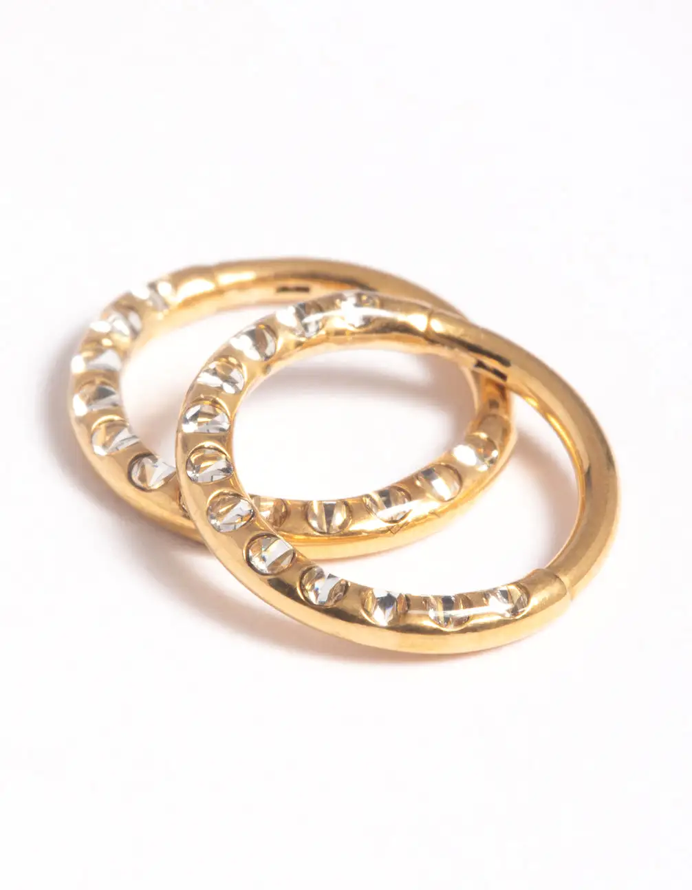 Gold Plated Surgical Steel Pave Hoop Earrings