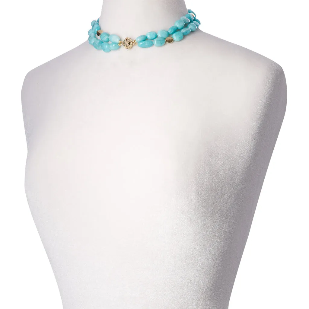 Gold Rush Amazonite Double Strand Necklace