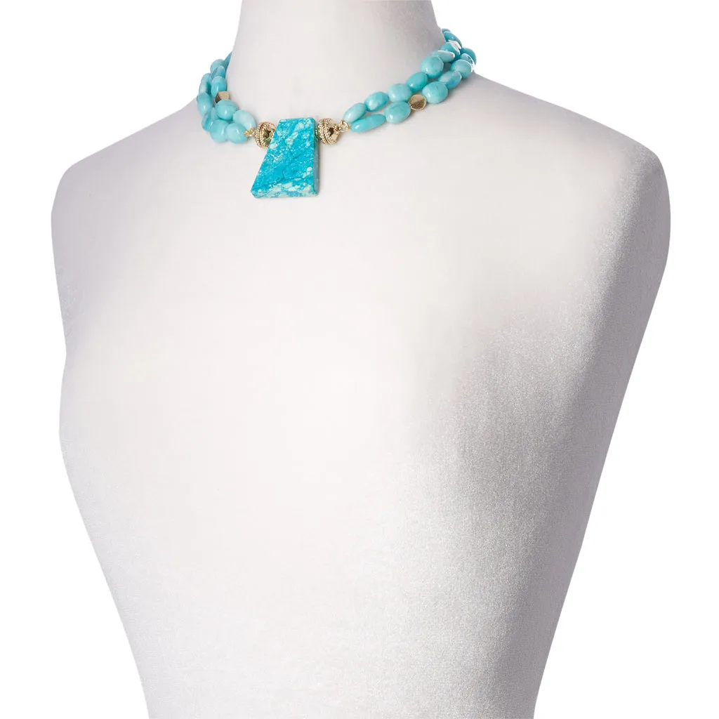 Gold Rush Amazonite Double Strand Necklace