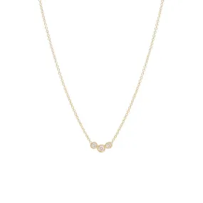 Graduated Three Bezel Set Diamond Necklace