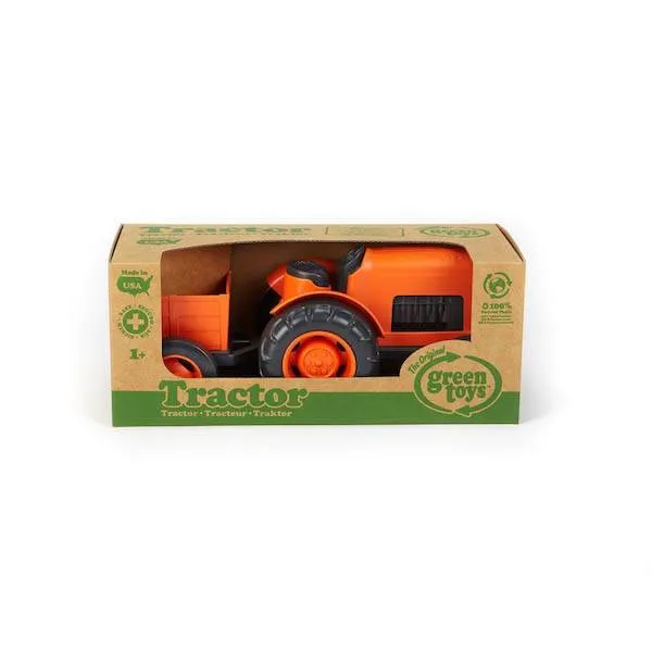 green toys tractor orange