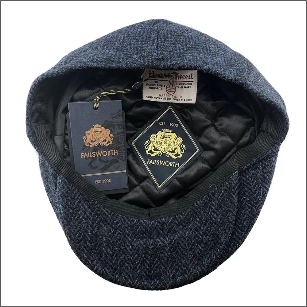 Harris Tweed Stornoway Dark Blue Tweed Cap+