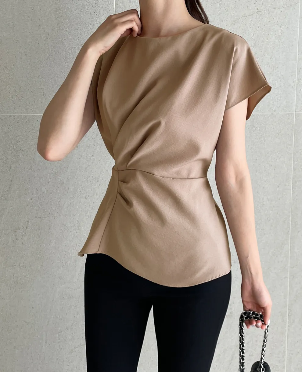 I AM MARI  |Plain Office Style Elegant Style Shirts & Blouses