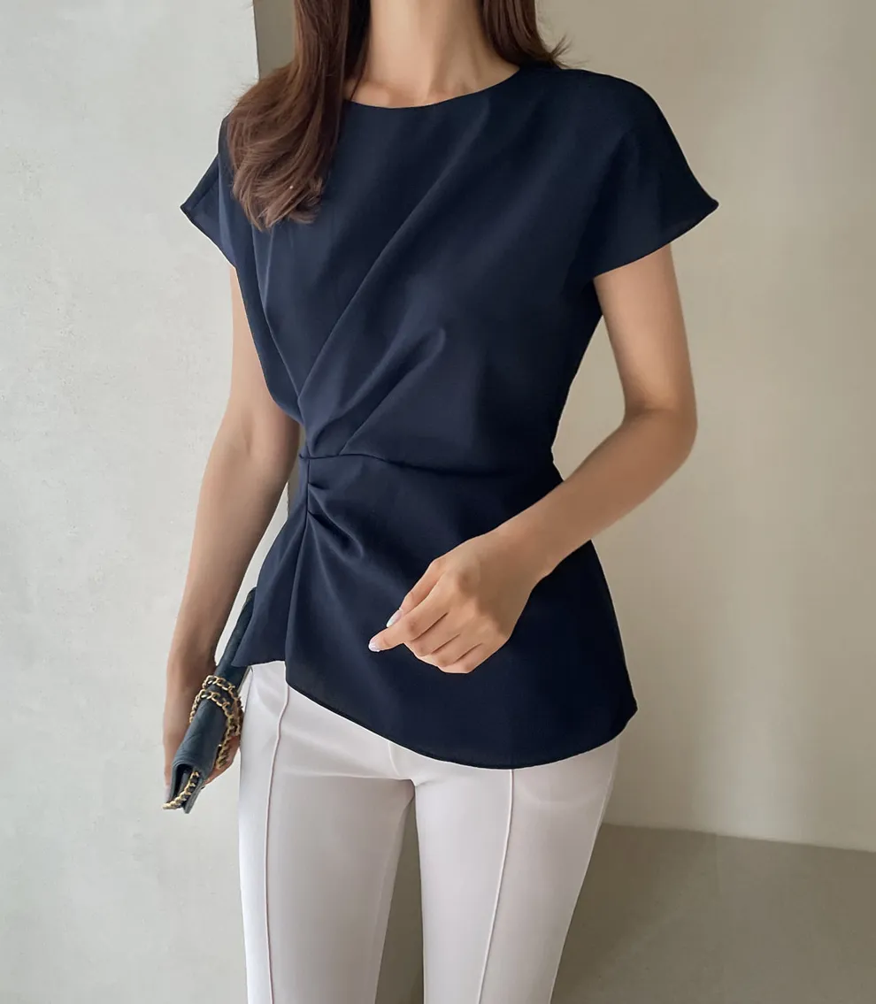 I AM MARI  |Plain Office Style Elegant Style Shirts & Blouses