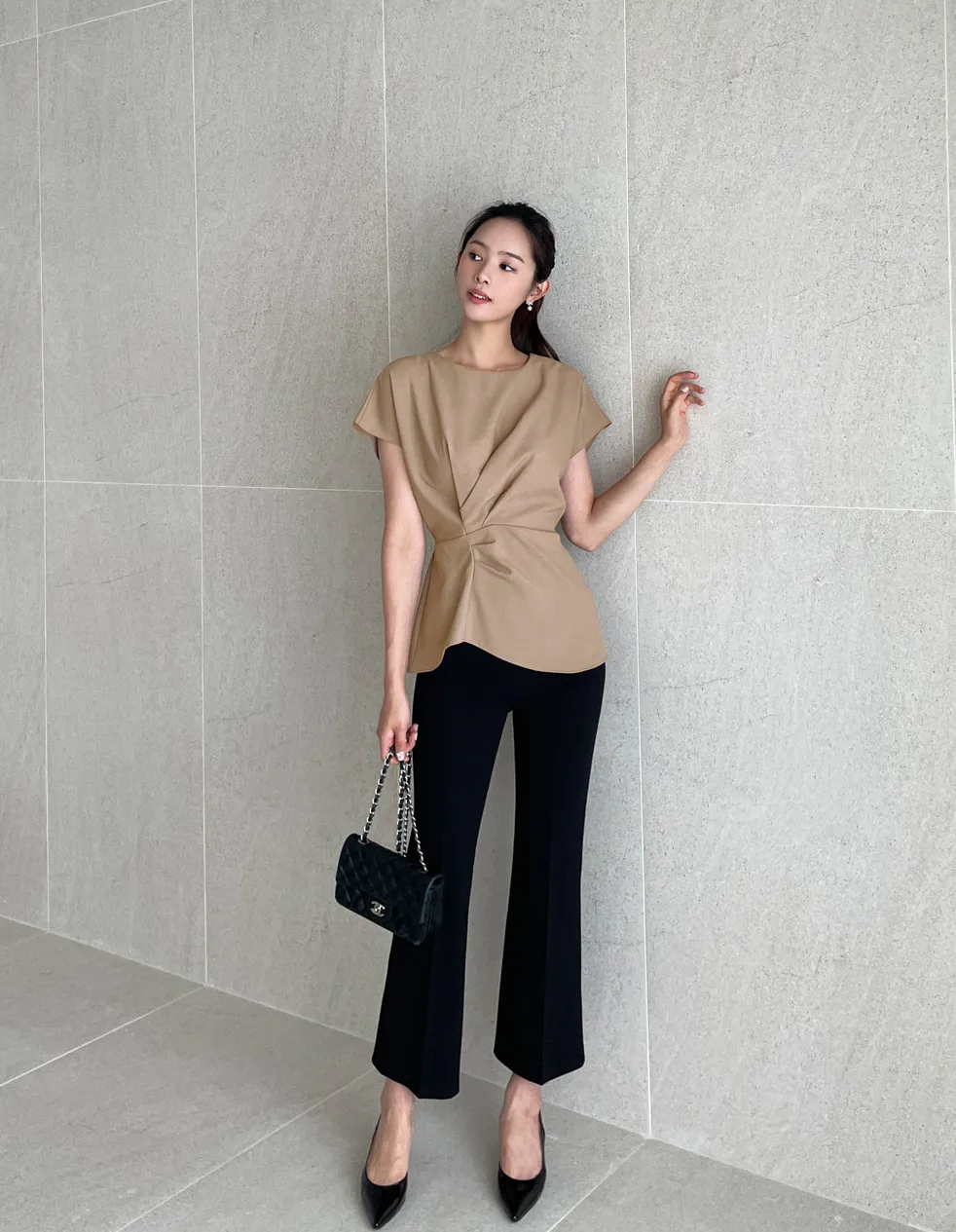 I AM MARI  |Plain Office Style Elegant Style Shirts & Blouses