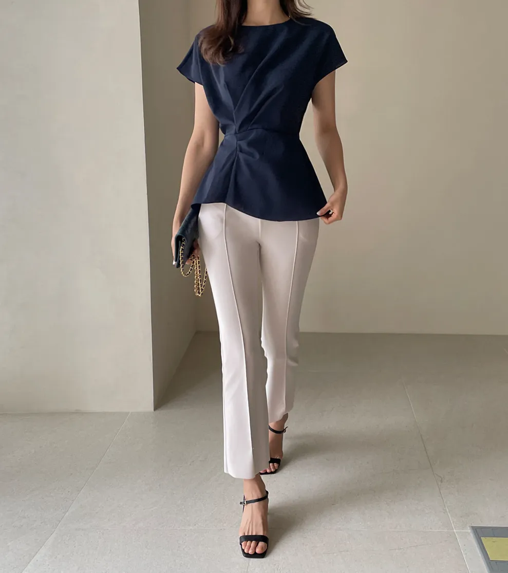 I AM MARI  |Plain Office Style Elegant Style Shirts & Blouses