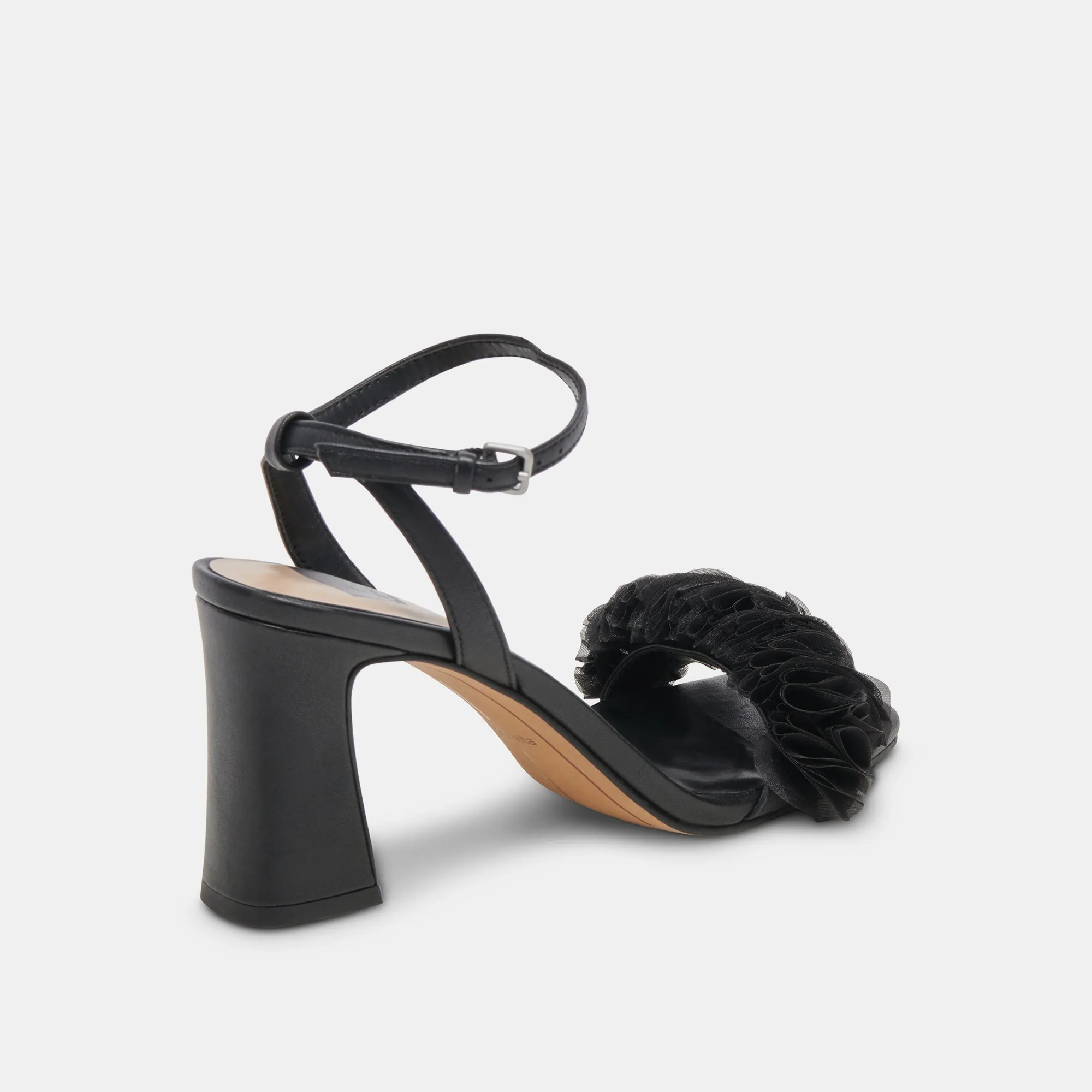 IESHA HEELS BLACK LEATHER