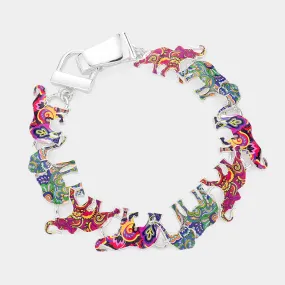 iLLASPARKZ Enamel Colorful Elephant Magnetic Bracelet