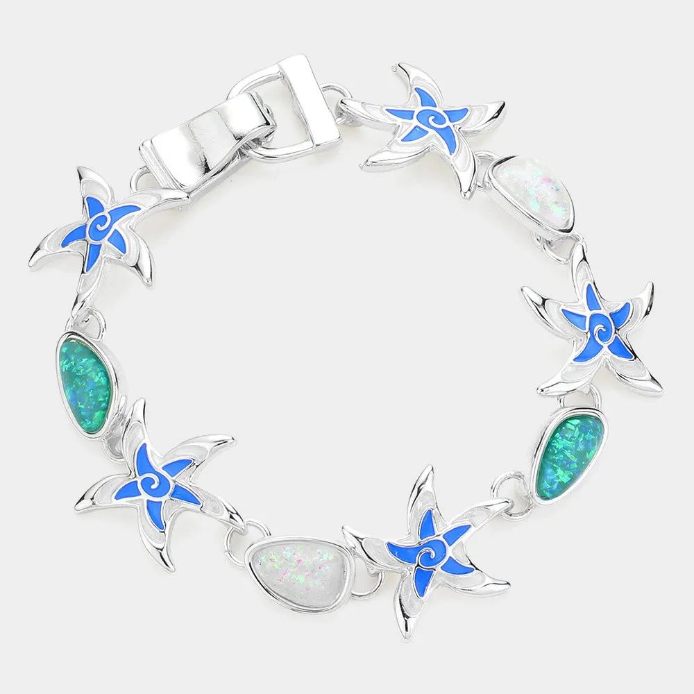 iLLASPARKZ Enamel Starfish Link Magnetic Bracelet