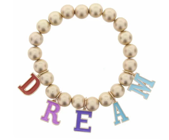 JM Kids Gold Multicolored Say It Bracelet